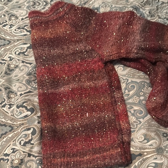 Banana Republic Pink and Red V-Neck Sweater with Sparkle - Picture 6 of 6